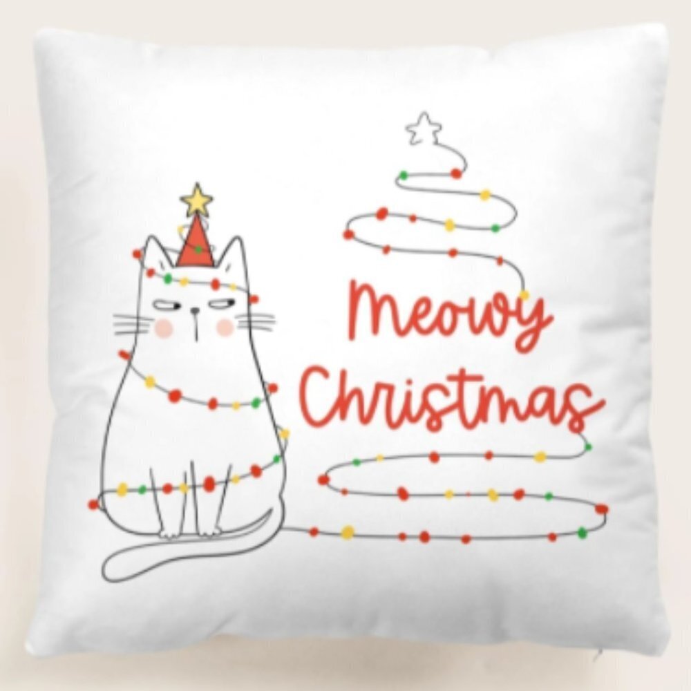 🎄New🎄 Meowy Christmas Cushion Cover